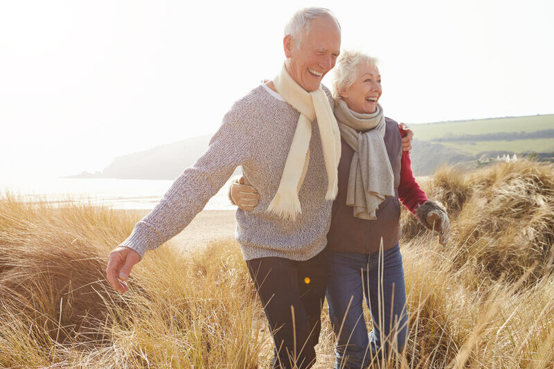 Senior couple enjoying their lifetime allowance pension scheme