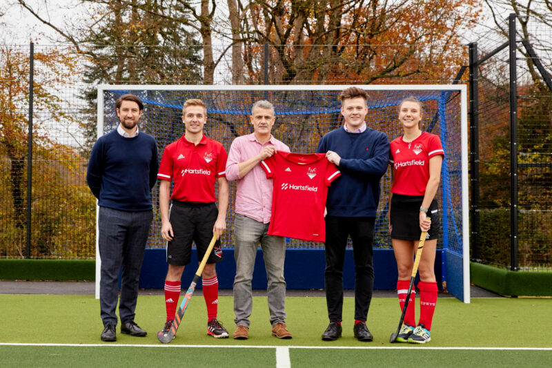 Firebrands Hockey Club Capitan's and Chairman, receiving the new team shirt from Hartsfield